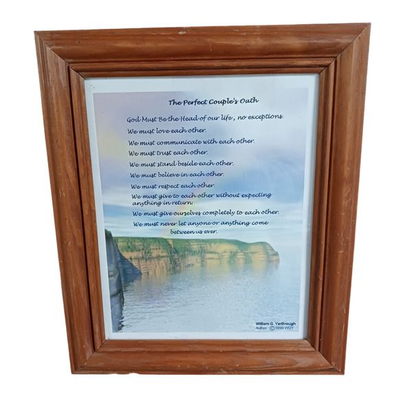 Wedding Vows Framed Poem Perfect Couple Marriage Gift VTG 💍 - Picture 9 of 16